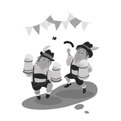 cartoon chibi character celebrate Oktoberfest events