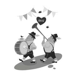 Cartoon bavarian who welcoming celebrate Oktoberfest
