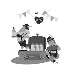 Oktoberfest  opening ceremony  with keg opening with musician invitation