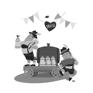 Oktoberfest  opening ceremony  with keg opening with musician invitation