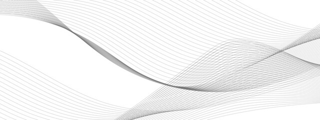 Abstract grey smooth element swoosh speed wave modern stream background. Abstract wave line for banner, wallpaper background with wave design. Vector illustration	