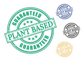 Natural Vegan Guarantee Badges, Plant-Based Certification Vector Set