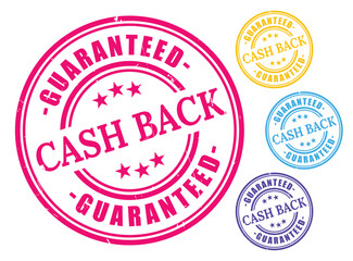 Cash Refund Seal Icons, Money Back Guarantee Label Vectors
