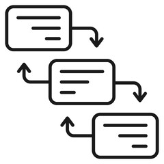 Waterfall Model Outline Icon