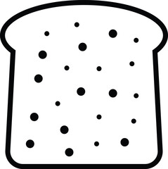Bread slice lined icon, symbol. Minimalist bakery element, perfect for baking logos, cafe menu designs, food packaging, bread shop branding, or culinary infographics
