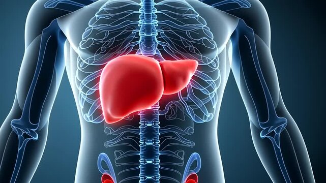 Anatomical Visualization of the Human Liver within the Skeletal and Vascular Systems