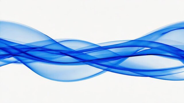 Abstract blue transparent waves lines on white background. Pattern animation for business. Wavy effect motion animated video