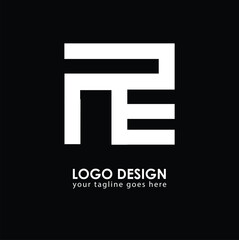PE PE Logo Design, Creative Minimal Letter PE PE Monogram