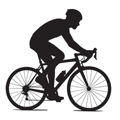 Naklejka premium Silhouette of a person riding a bicycle