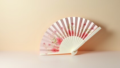 Decorative Fan on Beige Surface