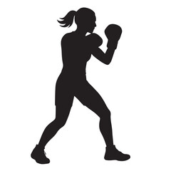Silhouette of a person exercising boxing