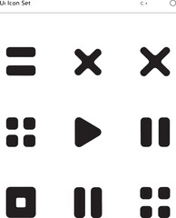 Fototapeta premium Media Control Line Icon Set