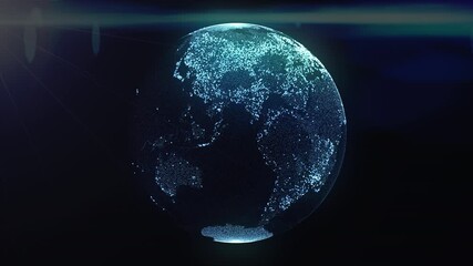 Planet Earth made of particles. Computer generated 3d render - Powered by Adobe
