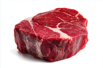 Fototapeta premium Selective focus thick cut rib eye steak isolated on white background, Red meat on white background.