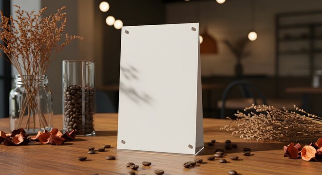 Blank table menu mockup for design