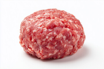 Ground meat isolated on white background, Selective focus minced pork for cooking ingredient on white background, Ground beef for meatball.