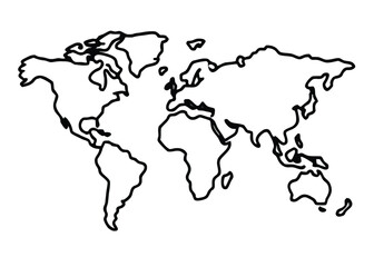 Minimalist Vector Illustration of World Map