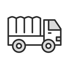 Military Truck Icon Army Vehicle Transport Logistics War Force Outline Symbol