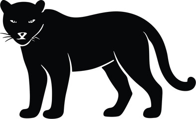 Panther vector black silhouette print design