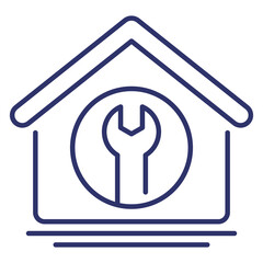house maintenance line icon on white
