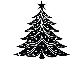 Stylized Graphic Illustration of Christmas Tree