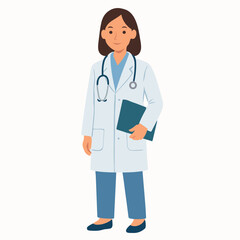 Fototapeta premium Medical personnel (doctors, nurses, etc.) in the hospital are working. Vector