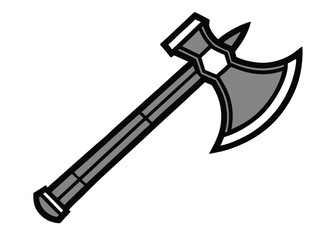 Stylized Graphic Illustration of an Axe