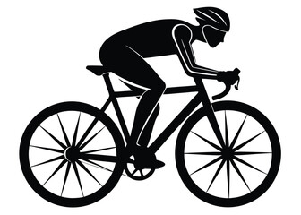 Naklejka premium Stylized Minimalist Silhouette of Cyclist