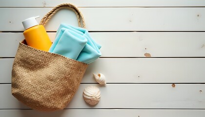 Beach Essentials in a Woven Basket