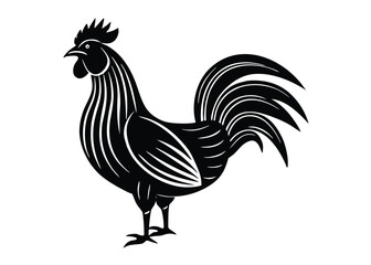 Stylized Minimalist Silhouette of Rooster