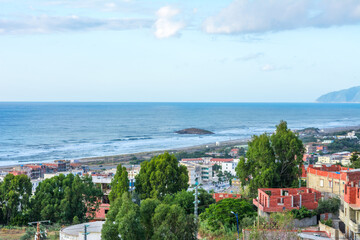 Small village with morning in state of Jijel, Algeria, rural village, A beautiful Mediterranean...