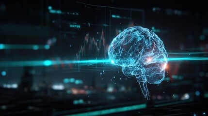 Abstract digital brain representation with financial data