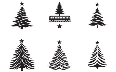 Obraz premium christmas trees set