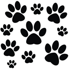 Fototapeta premium different animal paw prints