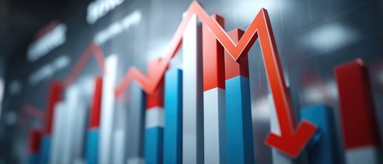 Business graph showing upward and downward trends