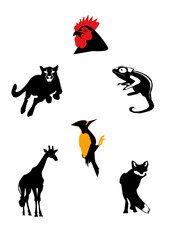 Logo zestaw zwierząt — Grafika wektorowa zwierząt © Laura