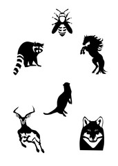 Logo zestaw zwierząt — Grafika wektorowa zwierząt © Laura