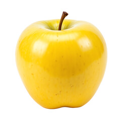 Fresh yellow apple isolated on white background.