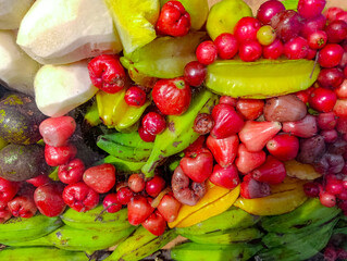 Variety of Fresh Tropical Fruits Displayed Together
