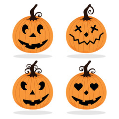 A set, collection of vectorHalloween pumpkin