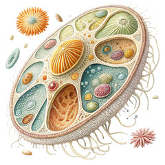 Unveiling the Intricate Beauty of a Diatom on white background