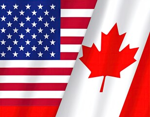 Flags of USA and Canada