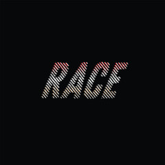 RACE Dynamic Retro Typography on Black Background