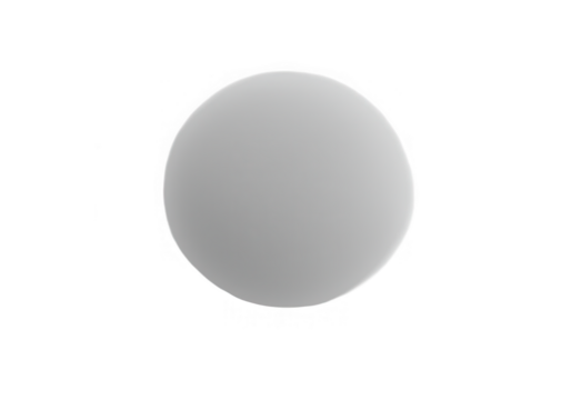 A simple gray sphere isolated on transparent background - Powered by Adobe