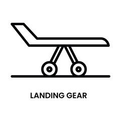 Airplane Landing Gear Black Line Icon Illustration 1