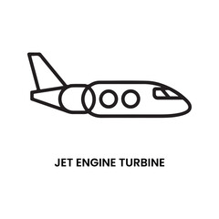 Jet Engine Turbine Icon Black Line Art Illustration