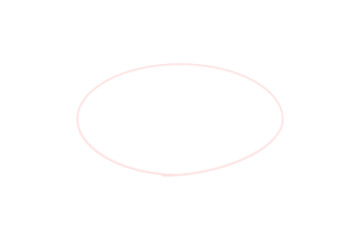 Simple hand drawn pink oval shape on a clean white background with copy space