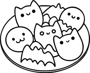 halloween coloring pages, for kids, illustration