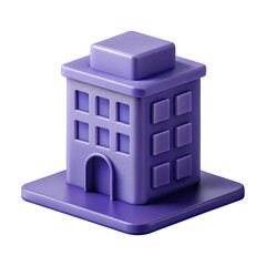 3d rendered minimalist purple building