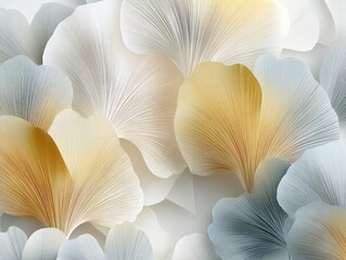 This wallpaper design is designed with soft pastel-colored flowers. Generative AI
